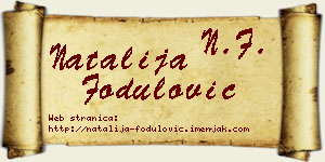 Natalija Fodulović vizit kartica